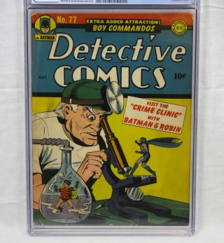 DC Detective Comics 77 Batman CGC 4.  5 OW/W Pages 1st Crime Doctor Bob Kane 1943 3