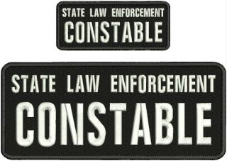 State Law Enforcement Constable Embroidery Patches 4x10 And 2x5hook On Back Blk
