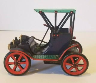 Antique Trade Mark Modern Toys Lizzy T Car Lever Action Lithograph Tin Toy Car