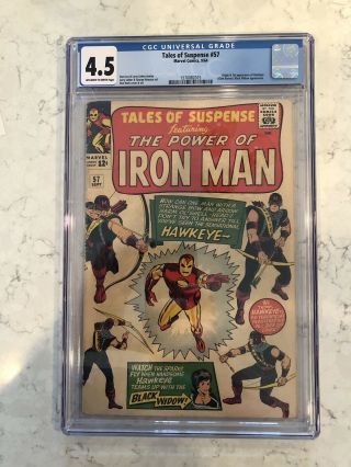 Tales Of Suspense 57 Cgc 4.  5 First Hawkeye Avengers Iron Man Thor