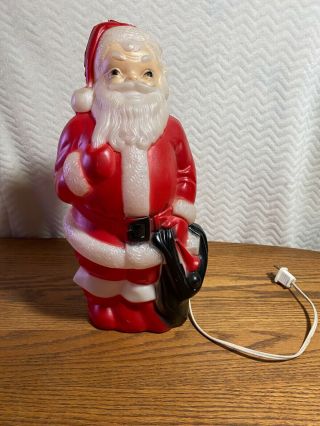 Vintage Small 13 " Lighted Blow Mold Christmas Santa Claus Decoration 1968 Empire
