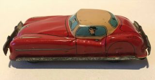 Vintage Tin Litho Friction Toy Car – 1955 Jaguar – Japan