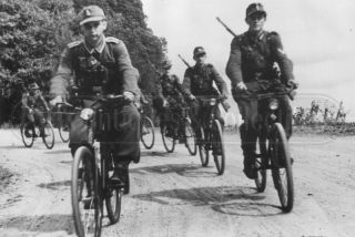 Wwii German Soldiers Cyclists Bike Bikers Ww2 Norway 1944 Photograph Photo 4x6