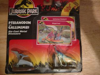 Kenner 1993 Jurassic Park Pteranodon Gallimimus Die - Cast Movie Cards Moc