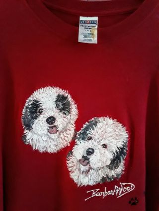 Oneofakind Handpainted Old English Sheepdog Tshirt: - Barbara Wood Tovets