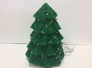 Christmas Decoration Tree Molded Melted Plastic Popcorn Beads Lighted Holiday