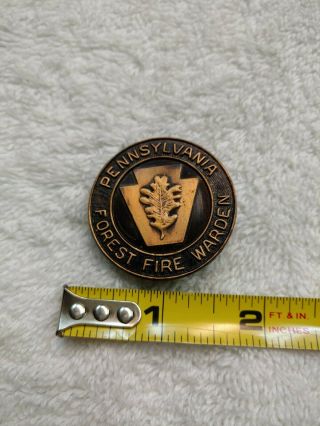 Vintage Pennsylvania Forest Fire Warden Badge / Pin