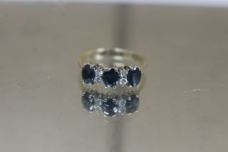 14k - 1.  22 Ctw - Vintage Sapphire & Diamond Ring In Yellow And White Gold Spark