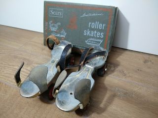 Ted Williams Vintage Sears Metal Roller Skates Adjustable Straps