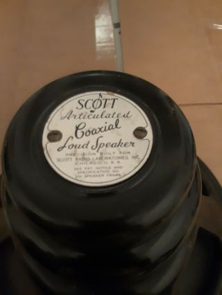 Vintage E.  H.  Scott Jensen Field coil articulated coaxial loud speaker. 2