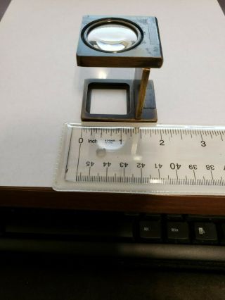 Folding Magnifier Glass,  Linen Thread Counter,  Vintage Brass