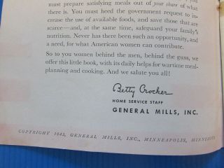 Betty Crocker Your Share (1943) WII Wartime Meal Planning General Mills 3