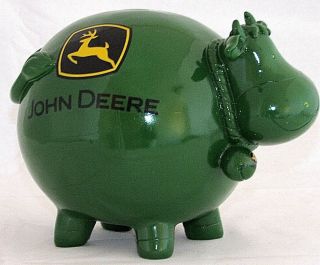 John Deere Bank Farm Cow Savings Green Collectible