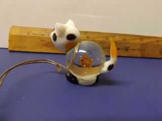Art Glass Cat with Fish Hanging Ornament 2