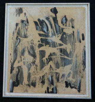 Vintage Abstract Painting Oil On Board Signed & Dated William Littlefield 1967