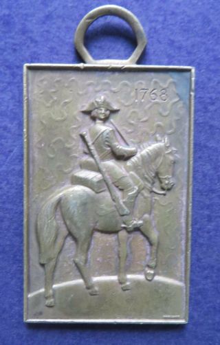 Vintage Militaria Portrait Medal Huguenin Le Locle Soldier On Horse Rarts