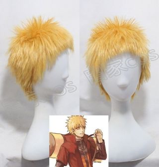Anime Naruto 2nd Uzumaki Naruto Blonde Short Style Cosplay Hair Wig