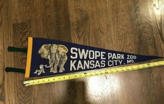 Vintage Kansas City Mo Pennant Swope Park Zoo 27”
