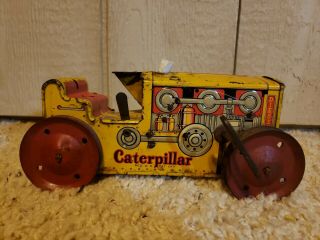 1950s Marx Caterpillar Diesel Tractor Tin Metal Wind Up Toy