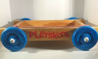 Vintage Playskool Wood Wagon Child 