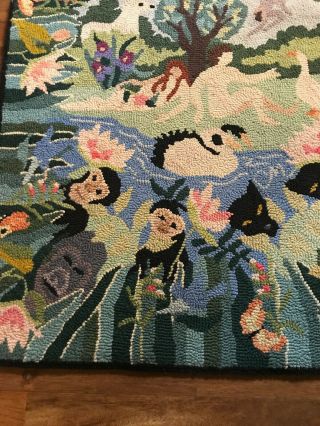 Large Vintage Claire Murray Hook Rug 112” By 33” 3