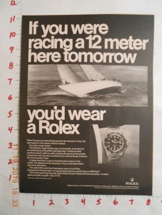 1967 Rolex Submariner Watch Ad If You Were Racing America 