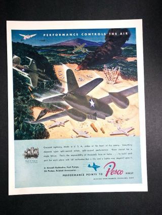 WWII Ad Pesco Bombers Aircraft Aviation Army Borg Warner Cleveland Oh 2