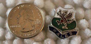 Wales United Kingdom Coat Of Arms Silver Tone Souvenir Pin Pinback 30798