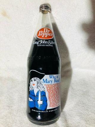 Dr Pepper Commemorative Bottle Long John Silvers Who Is Mary Read Pirate 32 Oz