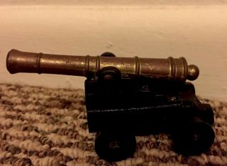 Vintage Penncraft Cast Iron Civil War Cannon Brass And Black Marked 573