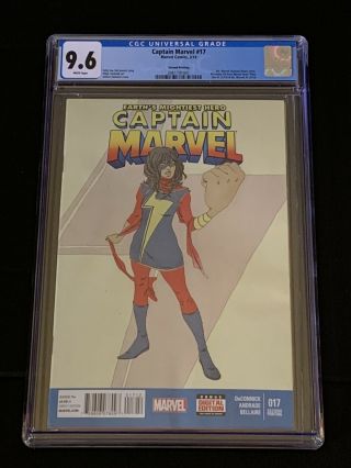 Captain Marvel 17.  Second 2nd Print.  Cgc 9.  6.  1st Kamala Khan.