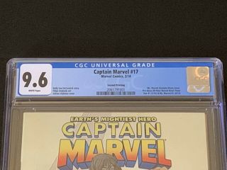 Captain Marvel 17.  Second 2nd Print.  CGC 9.  6.  1st Kamala Khan. 3
