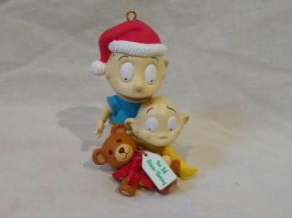 Carlton Rugrats " Merry Christmas Little Brudder " Ornament - Tommy/dil/bear - 1999