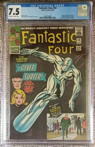Fantastic Four 50 Cgc 7.  5 Silver Surfer Vs Galactus 1st Wyatt Wingfoot