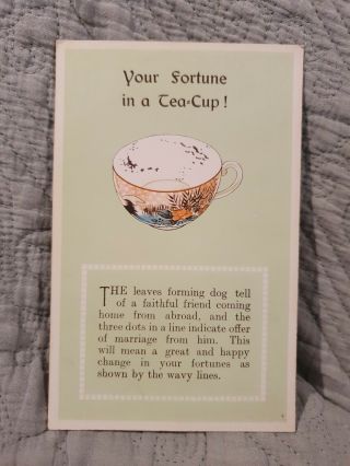 Tea Cup Fortune - Marriage Offer From Faithful Friend - Vintage Postcard