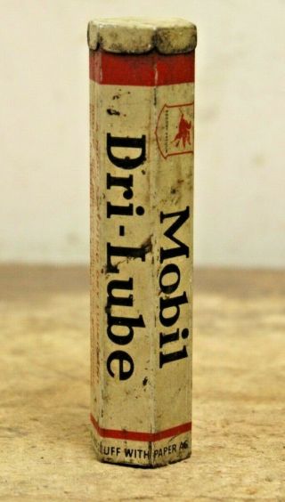 Vintage Mobil Dri - Lube Metal Oil Can Grease