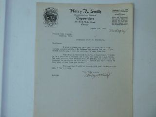 1920 Letterhead Harry A Smith Typewriters 215 N Wells St Chicago Illinois