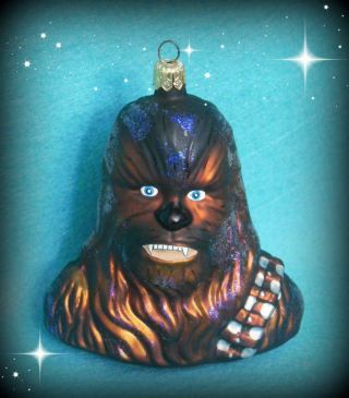 Christopher Radko Chewbacca Star Wars Christmas Ornament Blown Glass