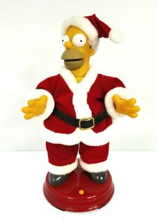 The Simpsons Talking Dancing Homer Simpson Santa Toy 2002 Christmas 13 "