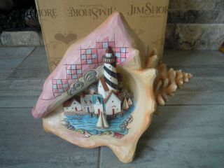 Jim Shore Tranquility By The Sea Seashell Diorama With Coastal Scene Figurine