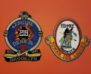 York City Fire Department Patches E - 219 & L - 105