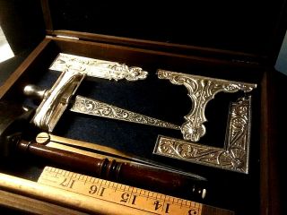Masonic Vintage Boxed Set Of " The Tools " Early 20th Century Set Box