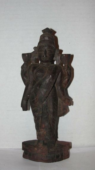 9 " Wooden Hindu Goddess Figurine - India