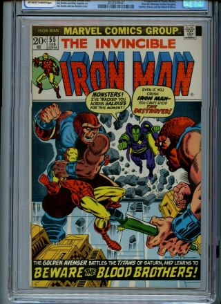 Iron Man 55 CGC 6.  5 1973 1st app Thanos Drax the Destroyer Mentor Kronos KEY 2