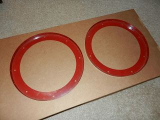 2 Meccano 167b Flanged Rings,  9 7/8 Inch Diameter,  Red,