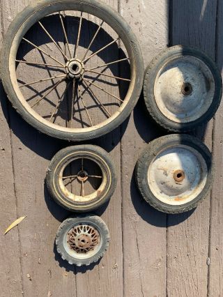 5 - Vintage Kids Ohio Rubber Toy/ Wagon Wheels & Tires Various Sizes