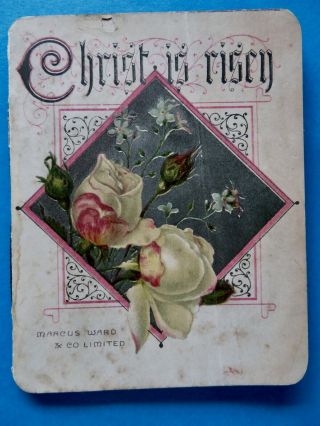 Victorian Religious Card Booklet Christ Is Risen Marcus Ward
