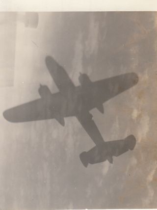 Wwii Snapshot Aerial Photo Aaf B - 25 Mitchell Bomber In Flight 83