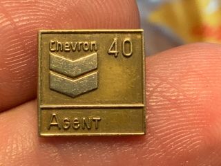Chevron Agent 1/10 10k Gold Filled 40 Years Of Service Award Pin.  Stunning.