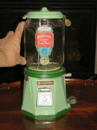 Vintage 1934 Model 21 1 Cent Gumball Candy Peanut Vending Machine